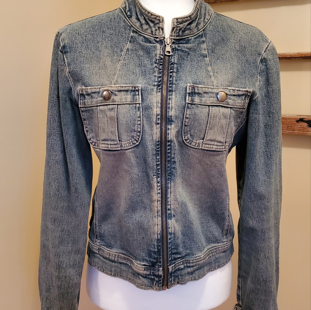 RUSTIC DENIM Zip Up Jacket Blazer - Picture 5 of 8